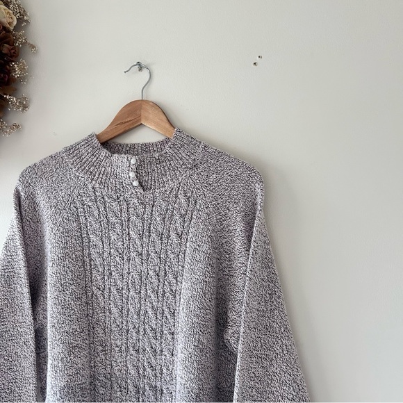 Karen Scott | Marl Pink Blush Knit Mockneck Sweater - Picture 2 of 3